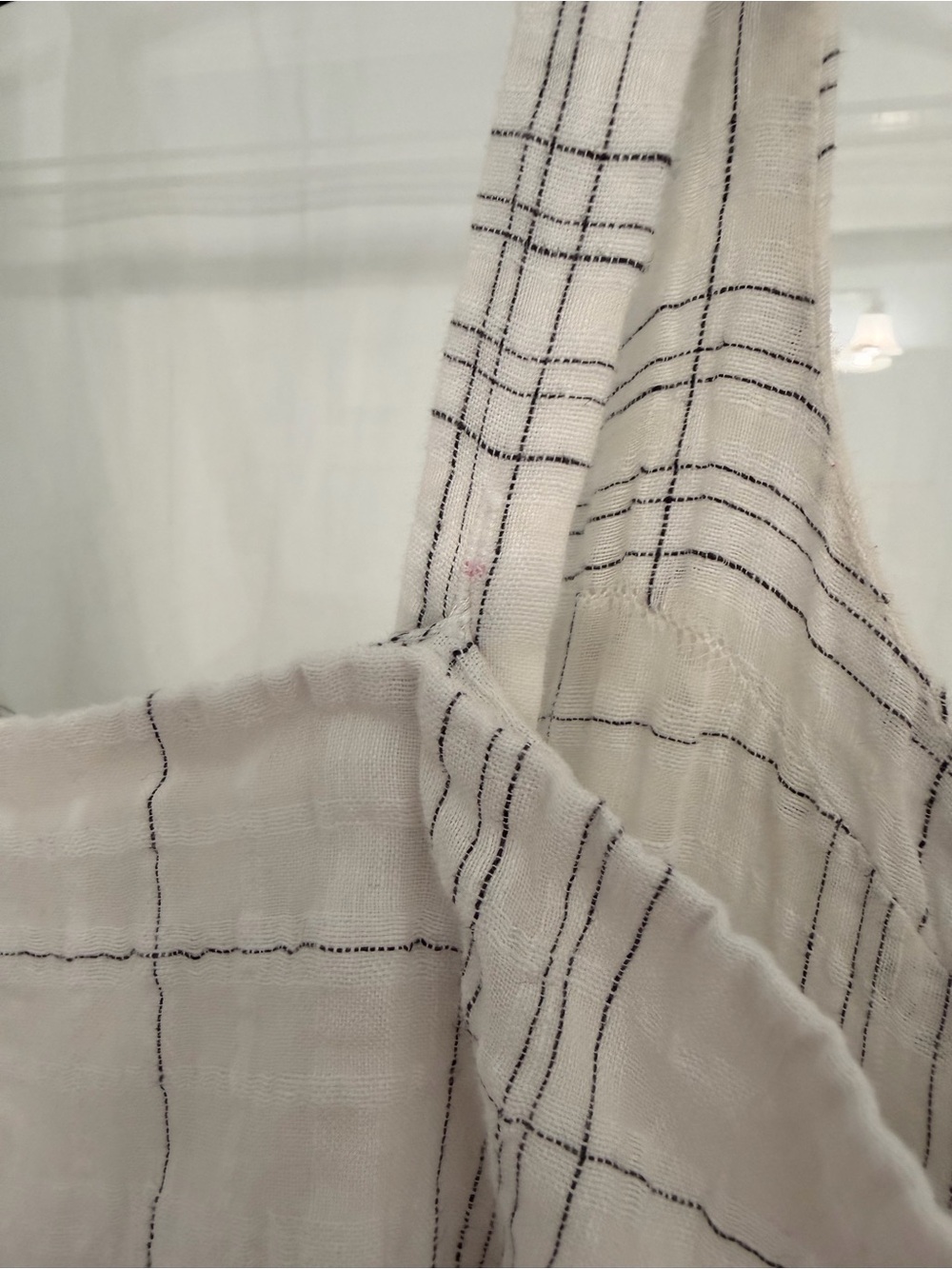 Shona Joy white plaid tie-front linen Bohemian maxi dress - Picture 9 of 12